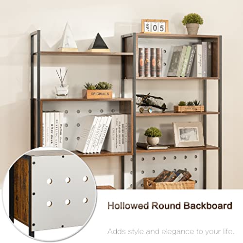 Tektalk Bookshelf Bookcase Standing Book Shelf Display Bookshelves Storage Organizer For Bedroom Living Room Home Office, Rustic Brown #TOP3