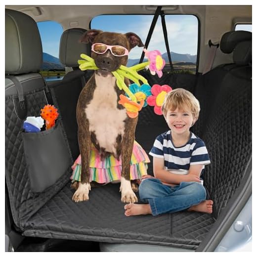 Honest Back Seat Extender for Dogs, Dog Car Seat Cover Hard Bottom 400lbs, Dog Car Seat Covers with Large Space, Waterproof Dog Hammock for Car SUV Truck, X-Large, Black