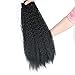 YXCHERISHAIR 18inch 150g Synthetic Kinky Curly Wrap Around Clip in on Ponytail Extensions Ombre Drawstring Hair Pieces (Black)