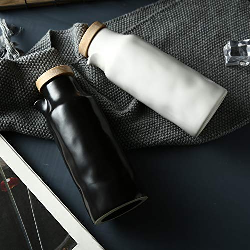 Botella de Aceite de cerámica, Botella dispensadora de Aceite para Cocina, Botella dispensadora de cerámica, Botella de Salsa de Soja, Recipiente de condimentos de Salsa de Soja, 2 Piezas