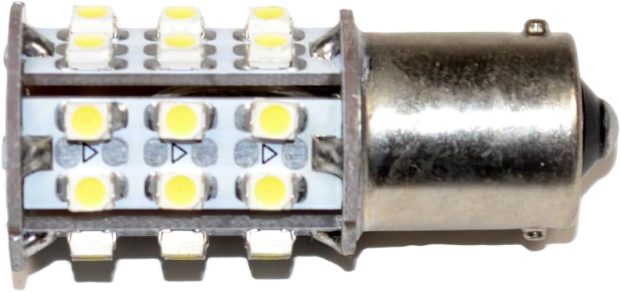 HQRP 10-Pack BA15s Bayonet Base 30 LEDs SMD 3528 LED Bulb Natural White Compatible with #1141#1156 Hurricane 31J Four Winds RV Motorhome