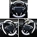 SEG Direct Car Steering Wheel Cover Universal Standard Size 14.5-15 inch, Black and White Microfiber Leather