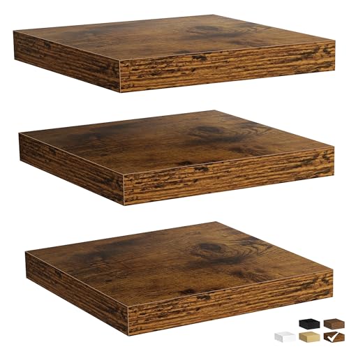 Fun Memories Floating Shelves for Wall, Rustic Wood Wall Mounted