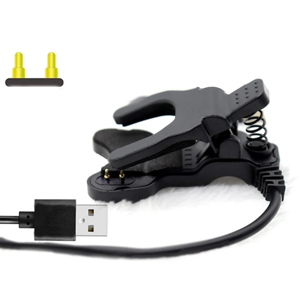 Black USB Port Compatibility Backup Chargers,2-Pin 3mm 4mm Clip Type Charging Cable USB Charger Adaptor for Smart Watch Wristbands,Chargers and Power Adapters