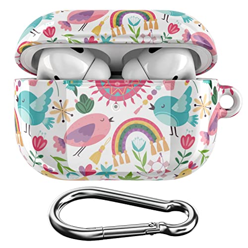 Hard Case Compatible With Airpods Pro 2 | Airpods Pro | Airpods 3 Gen 2 1 Adorable Rainbow Cover Birdie Hook Portable Birds Shockproof Cute Design Chicken Earpods Protective Plastic With Keychain #TOP30