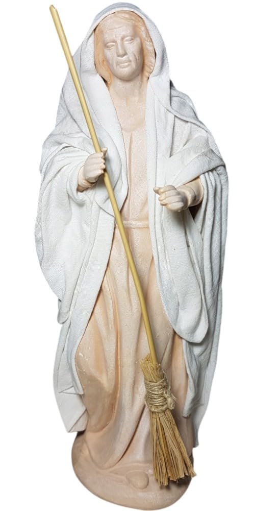 Arte Pesebre Pastorella con scopa per figure da 17 cm