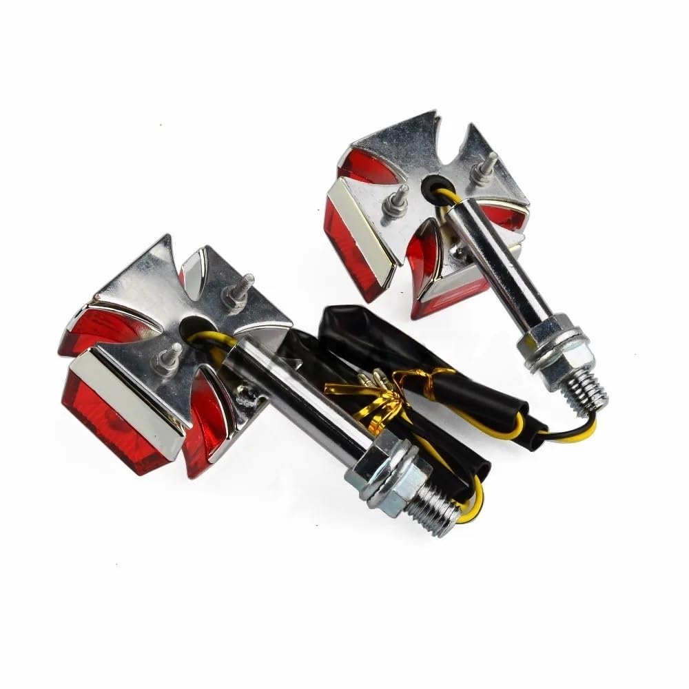 Faro Posteriore Stop Running 2 Pezzi Di Indicatori Direzione A LED Per Moto, A Forma Croce Maltese, Anteriori Per Posteriori, Per Chopper Per Custom