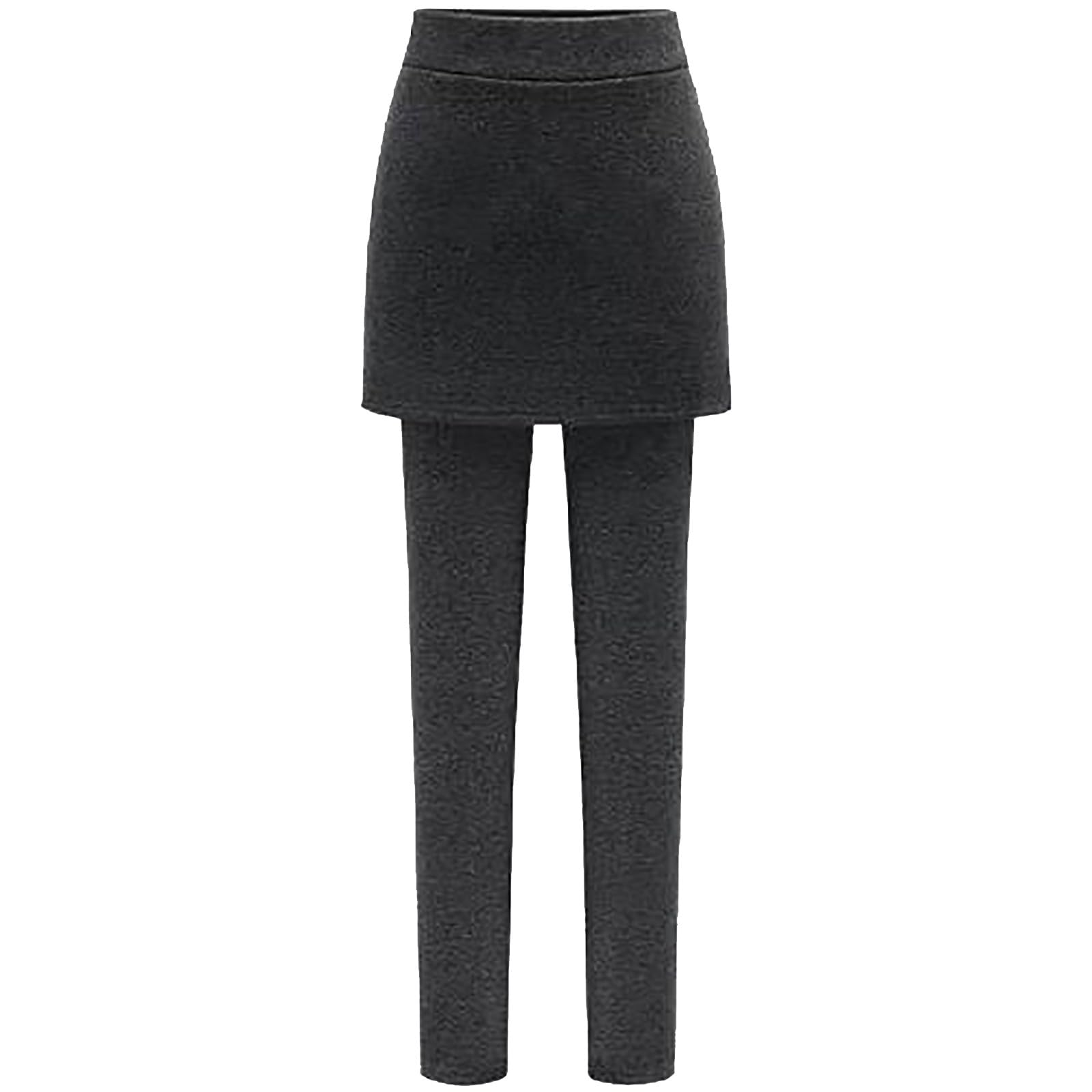 Thermo Hosenrock Damen - Leggings Fleece Gefüttert Thermohose Winter Strumpfhosen Warme Verdickte Plüsch Blickdicht Tennisröcke