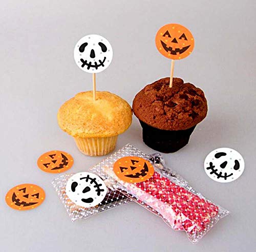 120 Pcs Halloween Sealing Sticker Ghost Pumpkin Stickers Adhesive Label Stickers Round Sealing Decals Candy Bag Gifts Wrapping Stickers Packaging Envelope Seals #TOP4