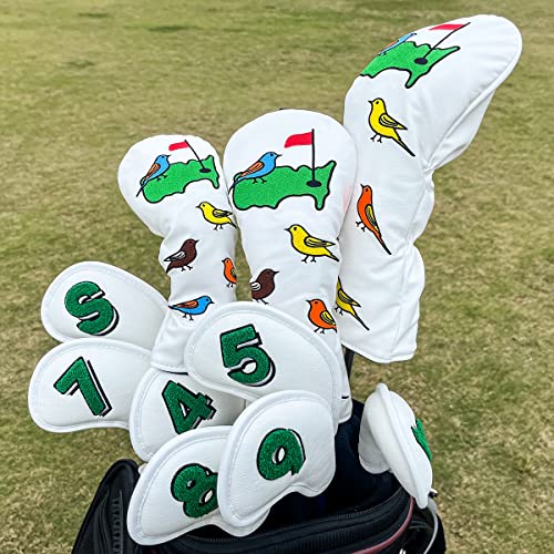 1 Pcs Montela Golf Club Covers,Colorful Birdie Tee 3 Wood Headcover Driver Headcover Fairway Wood Head Covers Hybrid Headcover Leather Golf Head Covers For Odyssey Scotty Cameron Taylormade #TOP4