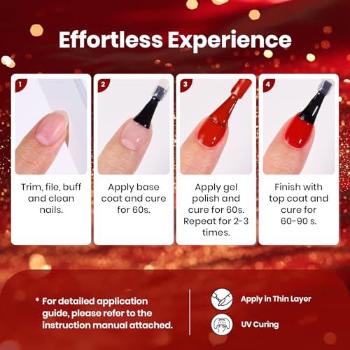 Image of Beetles Fall Gel Nail Polish Set, Red Brown Green Shimmer Gel Polish