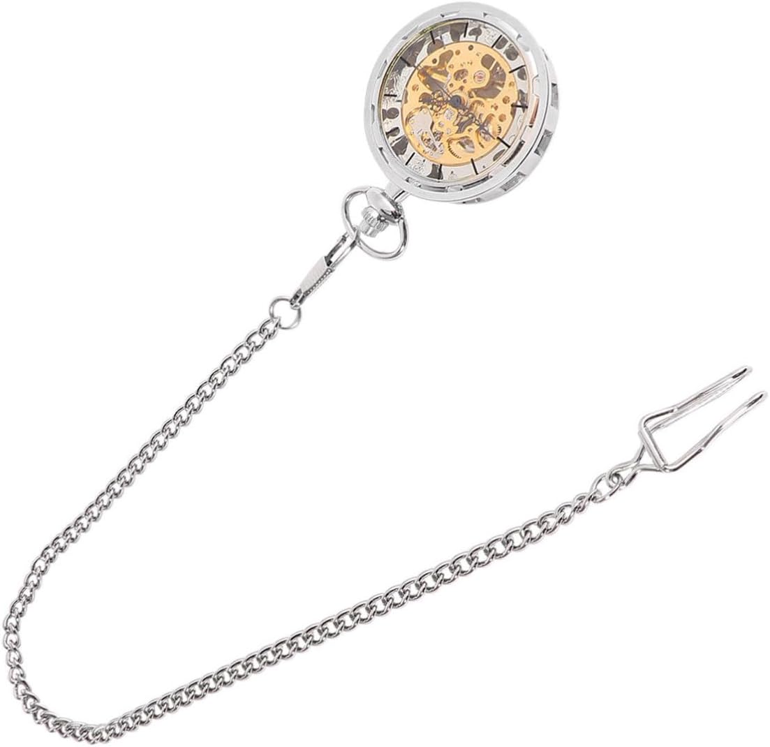 ARTIBETTER Vintage Silver Mechanical Pocket Watch with Hollow-Out Alloy Case, Manual Hand Wind Design, Easy to Read Dial, Decorative Vintage Style for Men and Women