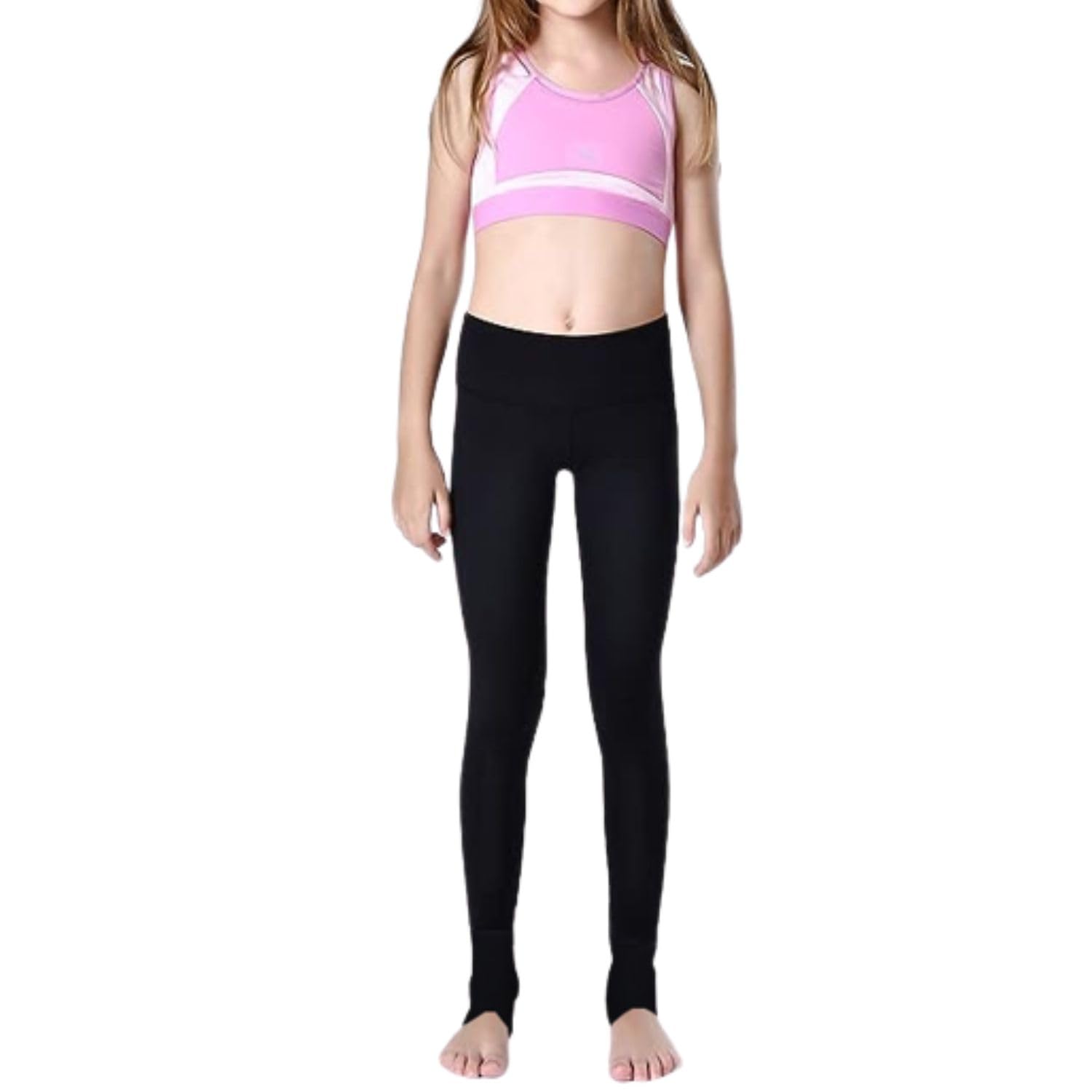 Leggings da danza con staffa, per ragazze, per danza, yoga, pattinaggio