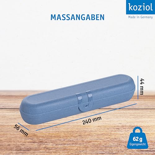 Koziol KLIKK & Twist Étui à couverts sans couverts, boîte à couverts à emporter pour l'extérieur, pour le camping, les voyages | Emballage à couverts réutilisable, Bleu organique, KLIKK (grand), étui – vue 3