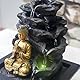 Zen Light Shira Zimmerbrunnen mit Pumpe und LED-Beleuchtung, Kunstharz, Schwarz, Einheitsgröße