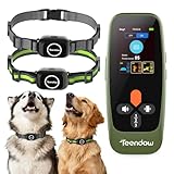 Teendow T800 Pro Wireless Dog Fence for 2 Dogs Zero Delay Response Fence for 2 Dogs, Perimeter Pet Collar with Safety-Lock HD Display Rechargeable Waterproof Portable