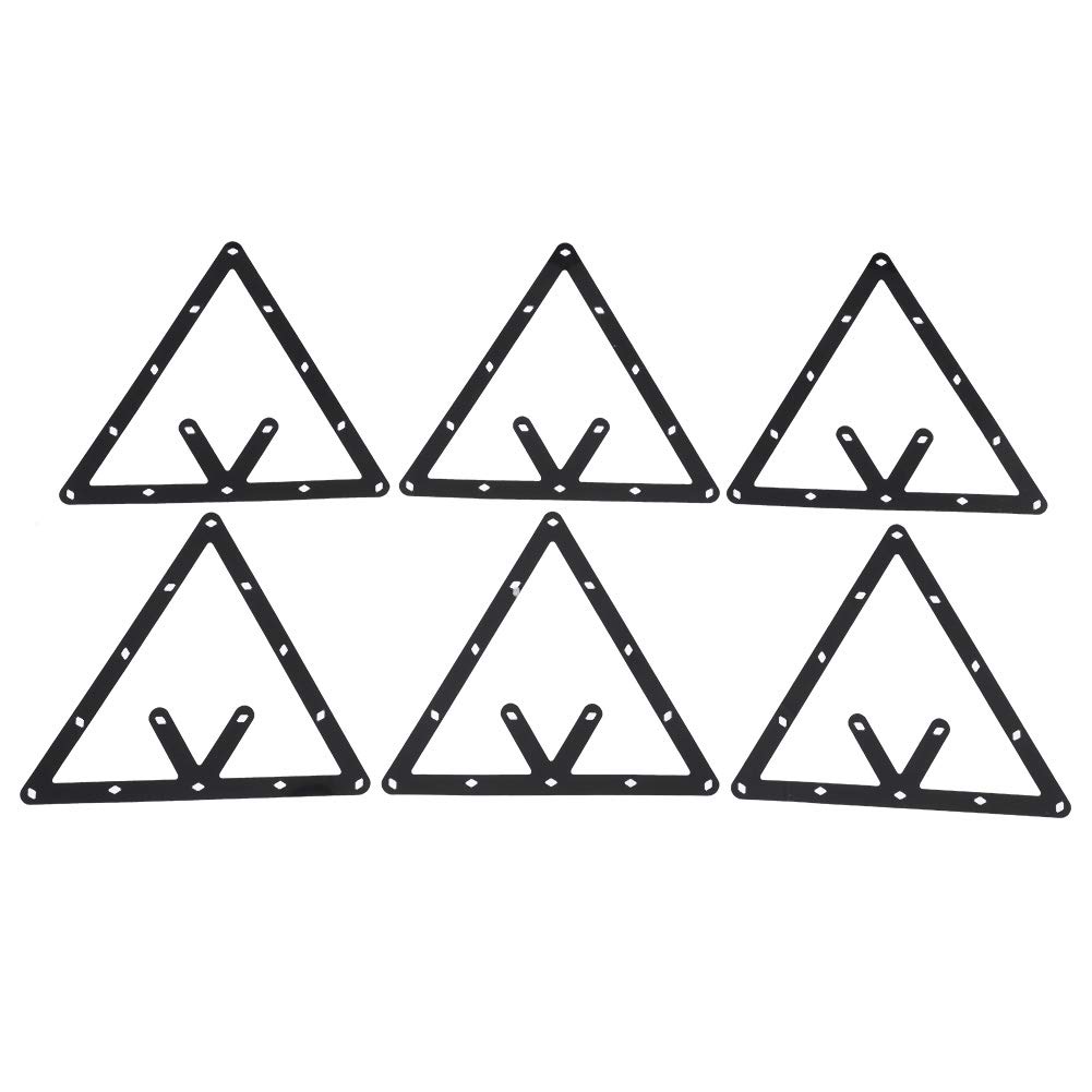 RiToEasysports Rack de Billar Triángulo Negro 6 Piezas Accesorio Mesa de Billar