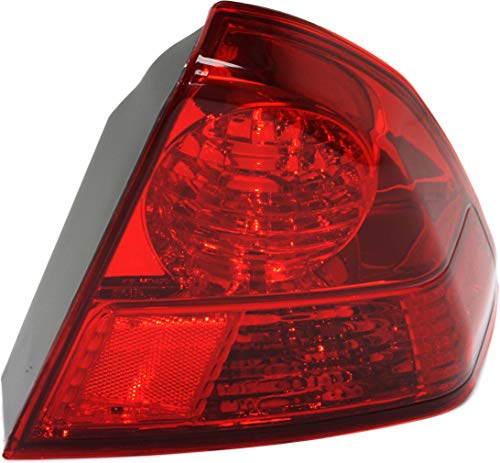 Evan-Fischer Tail Light Lens and Housing Compatible with 2003-2005 Honda Civic Outer Sedan Japan Built Passenger Side
