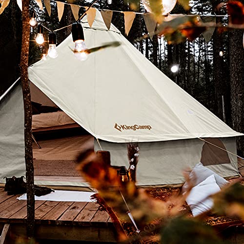 Kingcamp Khan Glamping Bell Tent Winter Canvas Yurt Tent With Stove Jack 13.1Ft / 16.4Ft- 3 In 1 Tent And Canopy For Family Outdoor Camping, Glamping, Breathable Wall Tent #TOP6