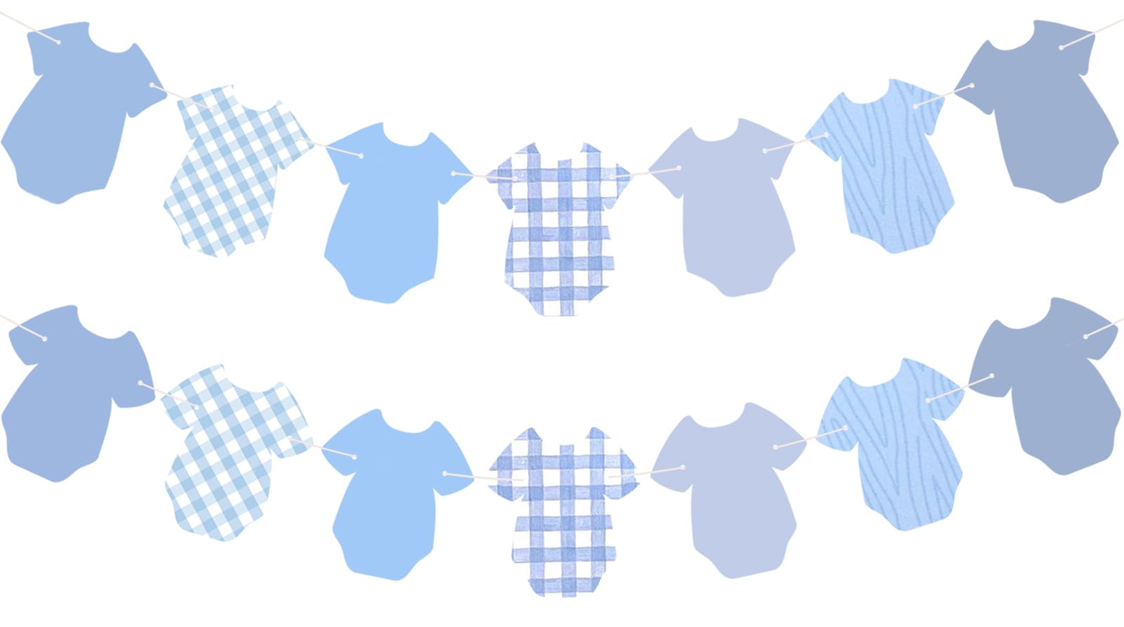 Baby Shower Banner Garland Blue Baby Shower Decorations for Boy Babyque Blue Jean Gingham Baby Boy Its a Boy Banner