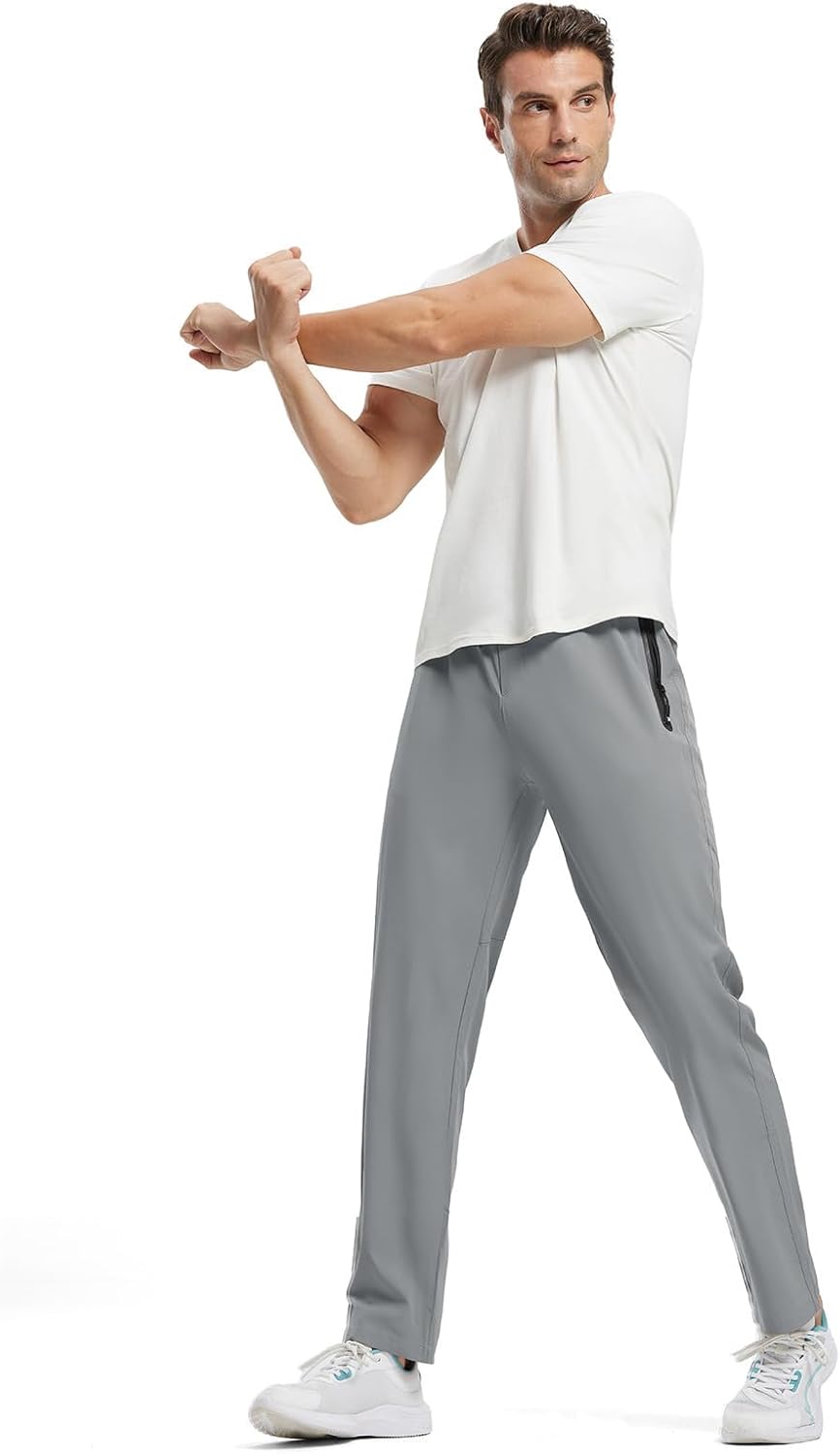 BGOWATU Men's Sweatpants Zipper Pockets Joggers Lightweight Quick Dry Breathable Hiking Pants - Image 5