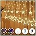 Produktbild MORROLS Weihnachtsbeleuchtung Fenster,Lichterkette Sterne,Lichterketten 12 Sterne 138 LEDs 8 Modi,Warmweiß+RGB,Lichtervorhang Innen,Fensterbeleuchtung Weihnachten für Innen/Außen Weihnachtsdeko