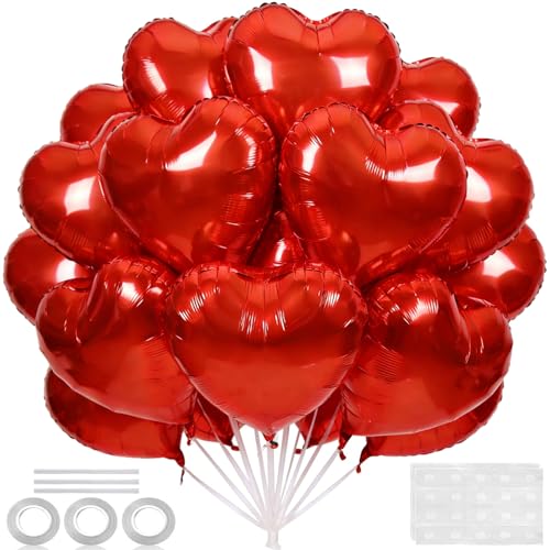 Ballons cœur rouge amoureux : lot de 24 décorations de mariage et fiançailles