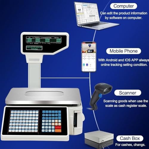 Báscula Comercial Digital con Impresora Térmica miniatura 3