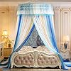 zyy Bed baldakijn ronde band prinses muggennet bedgordijnen regenboog kant prachtig dames bed 1.5/1.8M (kleur : blauw…