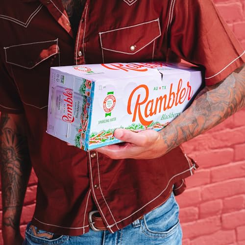 Image of AUTX RAMBLER Sparkling Water, Texas Limestone Mineral Blend, Blackberry Flavor, 12-Ounce Cans, 12-Pack