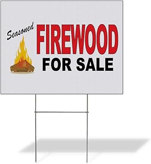 Fastasticdeals Weatherproof Yard Sign Firewood for Sale Red Black A Lawn Garden Ideas 18x12 Inches 1 Side Print