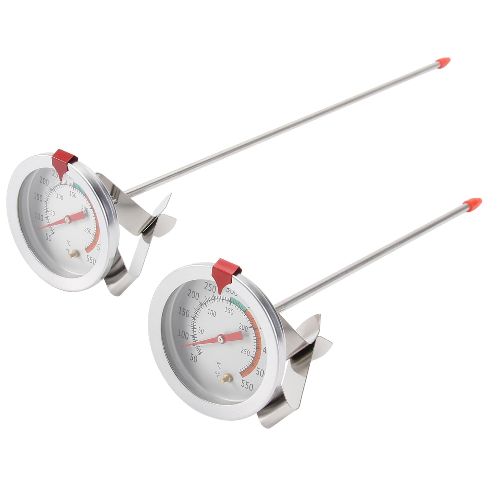 LIFKOME 2 Piezas Termómetro para Freír Acero Inoxidable con Clip Resistente Medidor de Temperatura de y Horneado para Cocina Segura