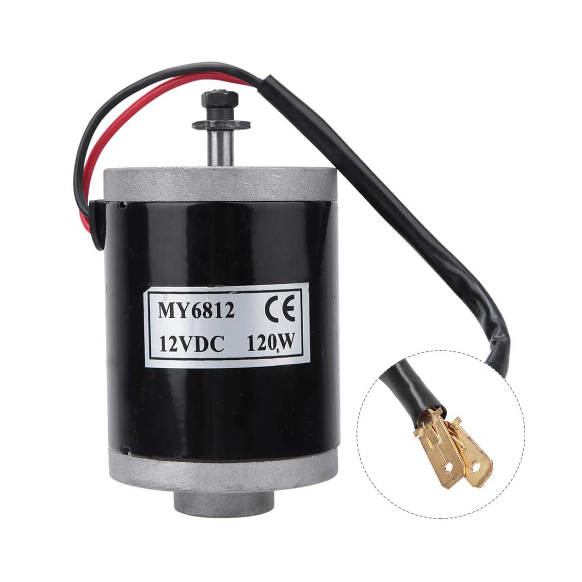 Moteur à courant continu à balais 12 V 120 W MY6812 Moteur électrique pour scooters électriques et vélos électriques avec système d'entraînement par courroie synchrone