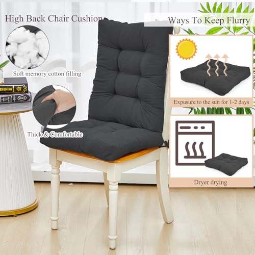 Image of Juexica Dark Gray 17 x 17 Inch 4 Sets Outdoor Patio Chair Cushion