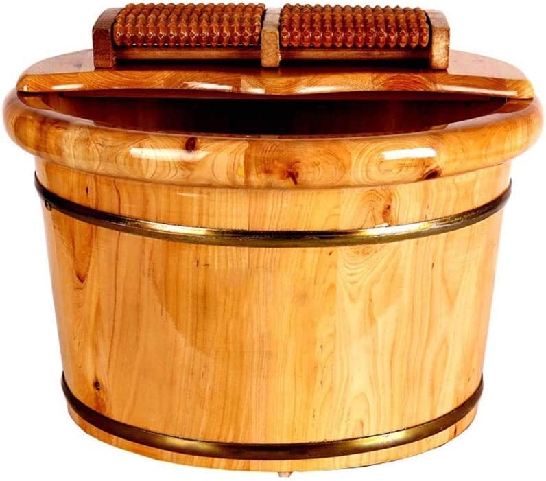 Bañera de madera Katzowen para pies, spa de pies con masaje, ideal para hogar, museo y hotel miniatura 1