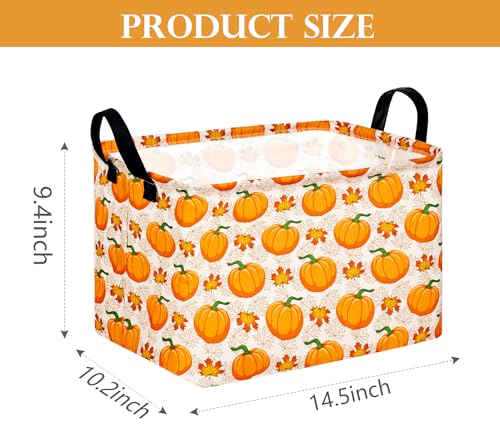Image of Baby Storage Basket Nursery Box Laundry Hamper Organization Bins for Toys and Clothes with Handles (Autumn Festival)