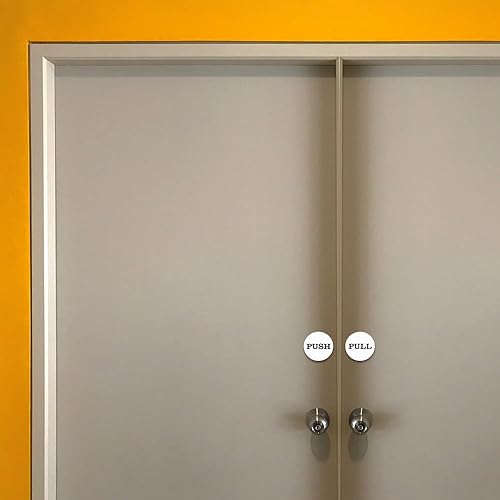 Miniatura 2 de Señales redondas de 2 pulgadas para puerta (plata cepillada) - Paquete de 2 (4 piezas)