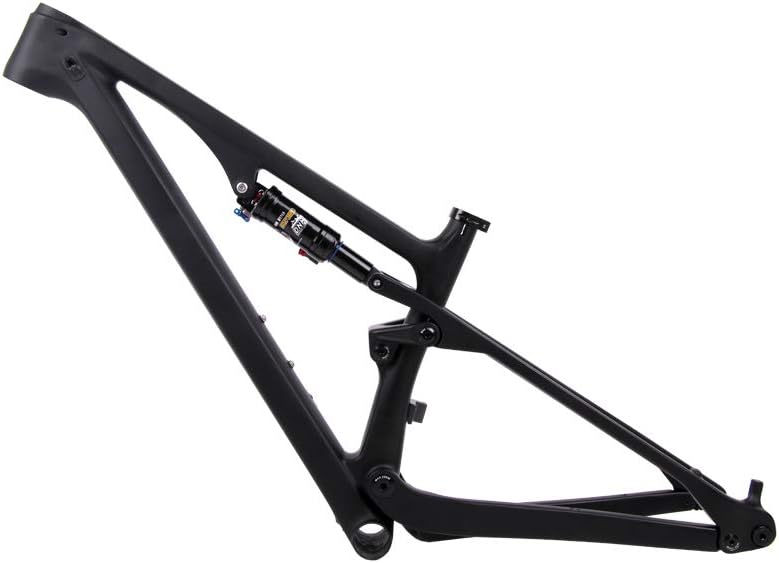 GYJ Carbon Fiber Mountain Bike Frame, DH rear suspension soft tail downhill mountain bike cross-country frame frames, Black Unibody