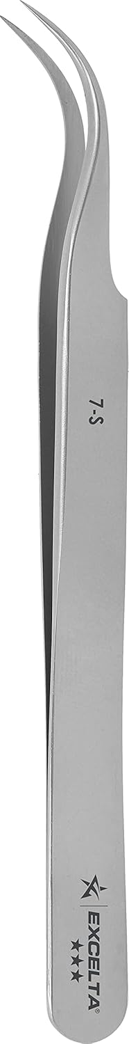 Excelta Precision Tweezers, Straight Tapered Ultra Fine Point, Anti-Magnetic Stainless Steel, Optimal for Microscopy, 4.25" Length, Intermediate