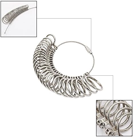 NIUPIKA Ring Sizer Mandrel Metal UK Rings Size Measure Tool Finger Gauge Kit Jewellery Sizing Tools UK Sizes A-Z for Men Women Steel
