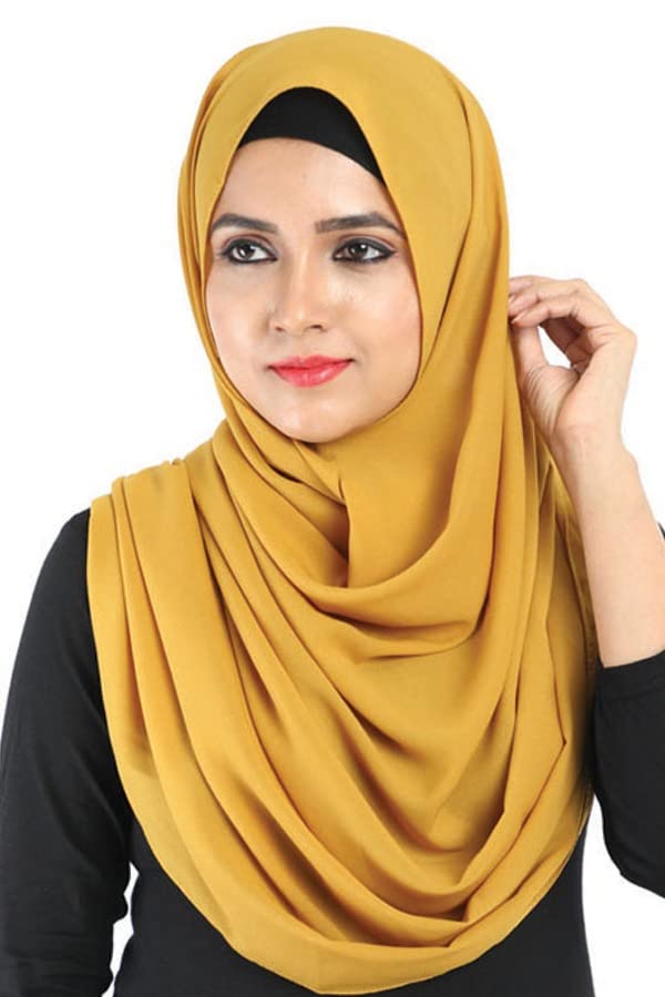 Mustard Chiffon Georgette Scarf Hijab-picture-39