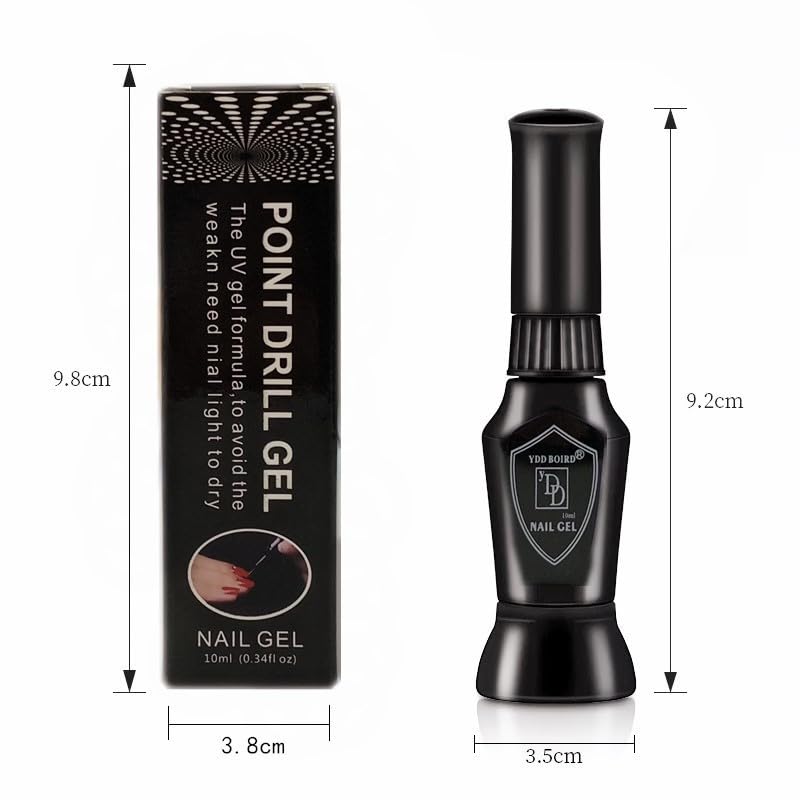 2Pcs Nail Rhinestone Glue Super Strong Adhesive Nail Glue Gel for 3D Nail Art Charms Gems Jewels Diamonds Crystal Beads Decoration DIY Manicured