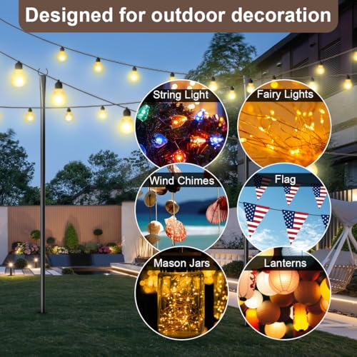 Metal String Light Poles for Outdoor Use
