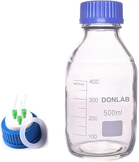 DONLAB MBU-2503 Glass 250ml Round Media Storage Bottle Reagent Bottle with Screw 3-Hole Mobile Phase Cap GL45