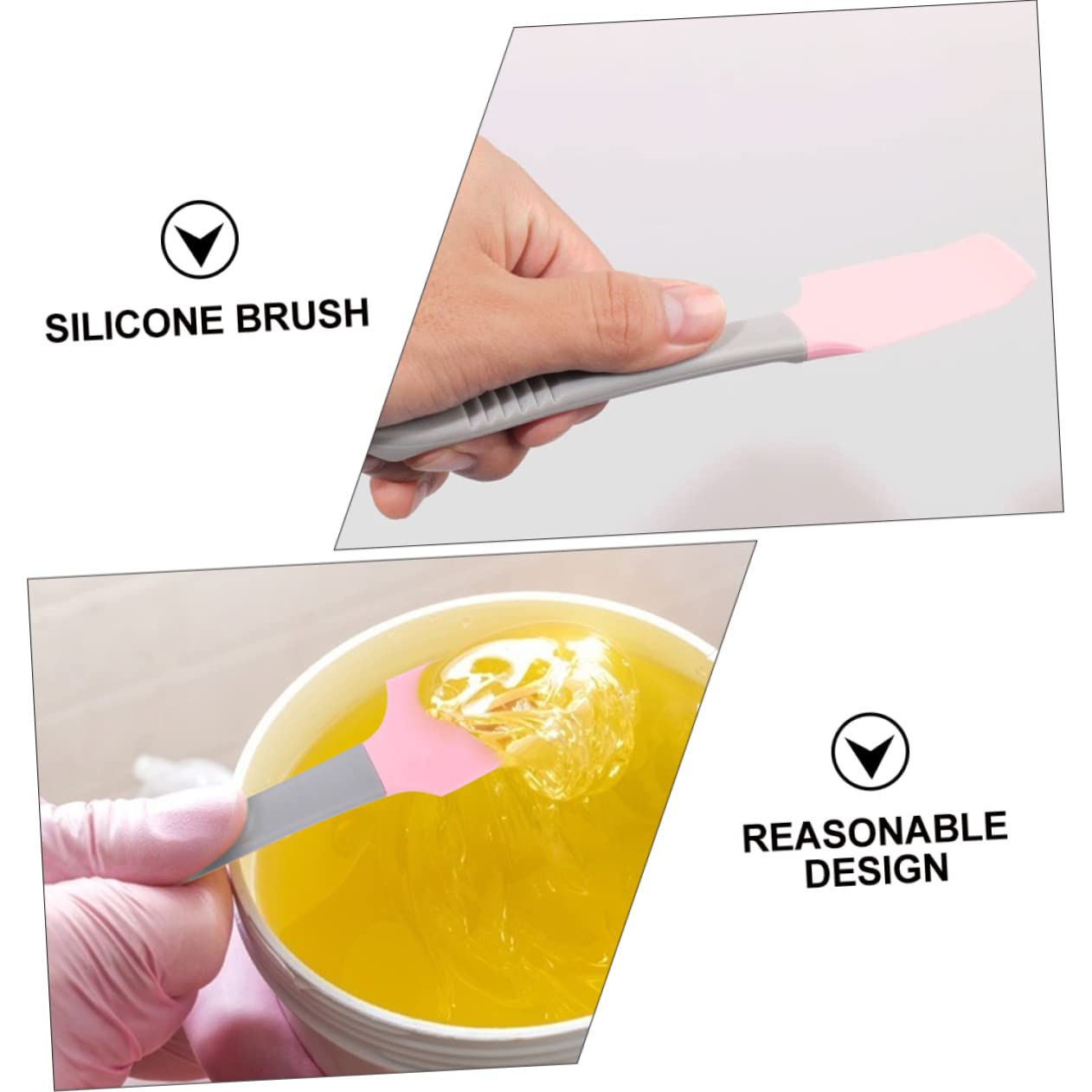 Housoutil 10 Pcs Apply Wax Spatula Wax Applicator Sticks Silicone Lip Applicator Cosmetic Beauty Spatula Beauty Massage Stick Face Massage Wand Mini Jar Care Hair Removal Stick, 19x3.5cmx2pcs