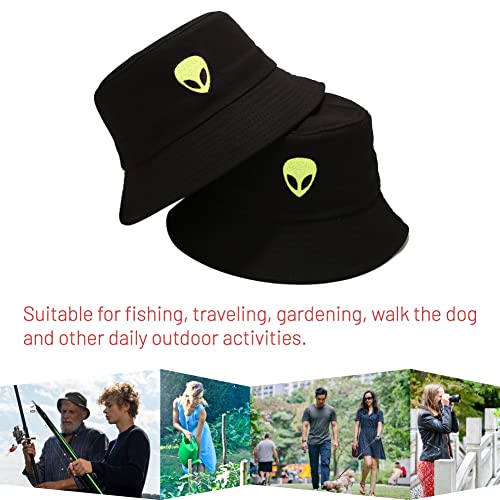 Image of Cotton Bucket Hat for Women Men Summer Travel Sun Beach Bucket Cap, Unisex Outdoor Fisherman Hat