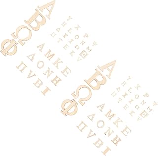 SHINEOFI 2 Sätze Griechische Buchstabendekoration Griechische Alphabete DIY Zubehör Griechische Buchstabenausschnitte Griechische Buchstaben Zum Basteln Holz 72 Stücke * 2