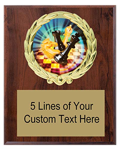 Express Medals 5x7 Cherry Color Chess Club Plaque Award Trophy with Engraved Plate MY4