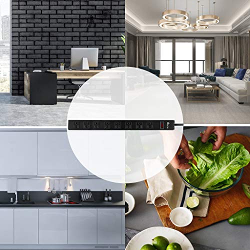 8-Outlet Metal Power Strip, 6 Ft Long Extension Cord Heavy Duty For Kitchen Office, School, Commercial, Workshop, Industrial Etl Certified And Listed Socket,125V/15A, Black #TOP4