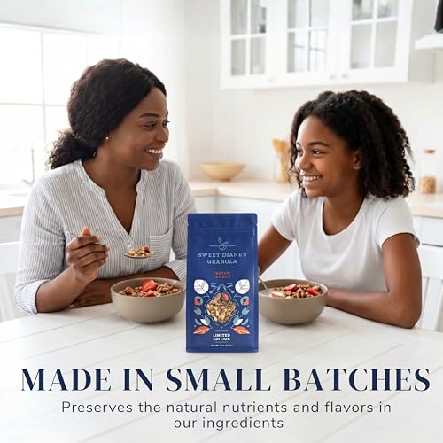 Image of Sweet Diane's Granola - Standard Size (10 oz): Organic, Low-Sugar, High-Fiber, Gluten-Free, Vegan, Delicious Breakfast and Snack Topper (Classic Size, Protein Crunch)